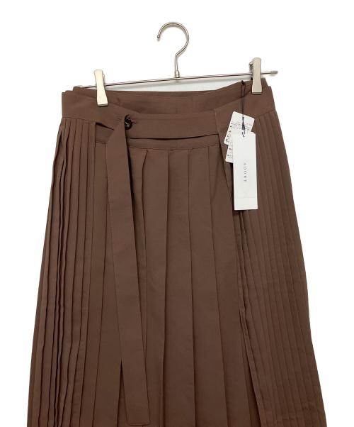ADORE（アドーア）ADORE (アドーア) プリーツレイヤードボトム ブラウン サイズ:96cm (W38) 未使用品の古着・服飾アイテム