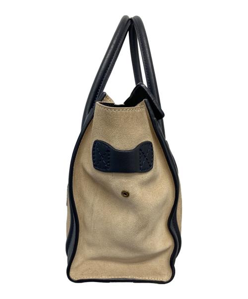 CELINE（セリーヌ）CELINE (セリーヌ) ラゲージマイクロショッパーハンドバッグ ベージュ×ブラックの古着・服飾アイテム