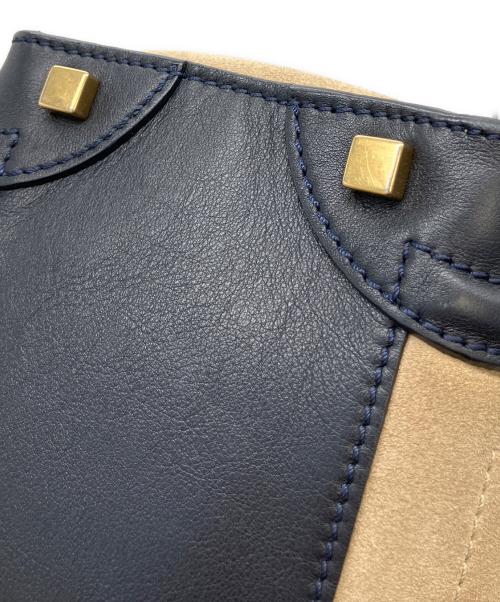 CELINE（セリーヌ）CELINE (セリーヌ) ラゲージマイクロショッパーハンドバッグ ベージュ×ブラックの古着・服飾アイテム