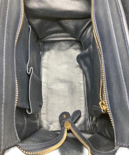 CELINE（セリーヌ）CELINE (セリーヌ) ラゲージマイクロショッパーハンドバッグ ベージュ×ブラックの古着・服飾アイテム