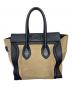 CELINE (セリーヌ) ラゲージマイクロショッパーハンドバッグ ベージュ×ブラック：55000円