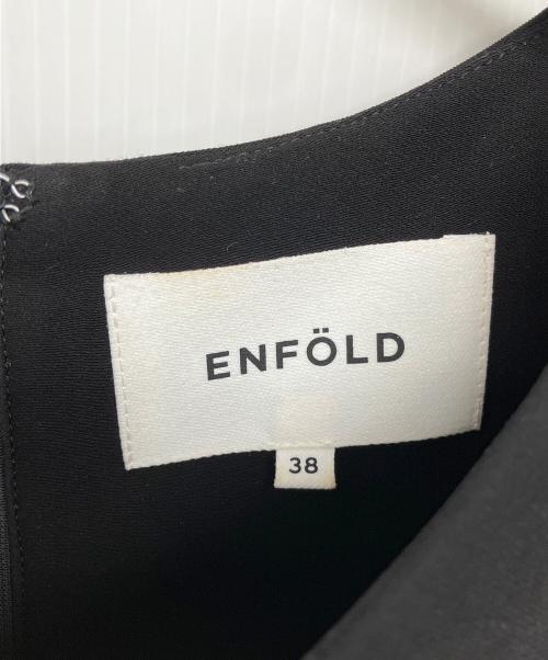 ENFOLD（エンフォルド）ENFOLD (エンフォルド) バックサテンジョーゼットアシンメフレアドレス ブラック サイズ:38の古着・服飾アイテム