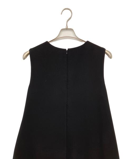 ENFOLD（エンフォルド）ENFOLD (エンフォルド) バックサテンジョーゼットアシンメフレアドレス ブラック サイズ:38の古着・服飾アイテム