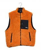 stussyステューシー）の古着「リバーシブルベスト」｜ブラック×オレンジ
