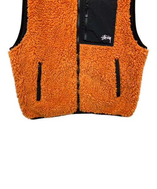 stussy（ステューシー）stussy (ステューシー) リバーシブルベスト ブラック×オレンジ サイズ:XLの古着・服飾アイテム