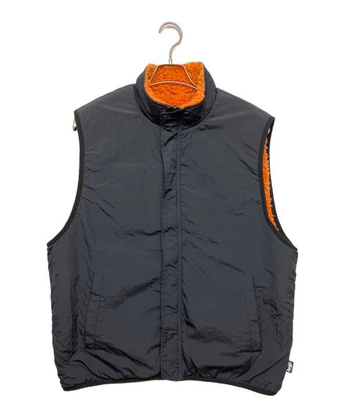 stussy（ステューシー）stussy (ステューシー) リバーシブルベスト ブラック×オレンジ サイズ:XLの古着・服飾アイテム