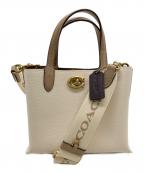 COACHコーチ）の古着「2WAYバッグ」｜ホワイト×アイボリー