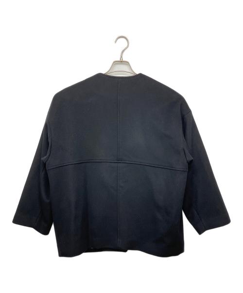 JOURNAL STANDARD（ジャーナルスタンダード）JOURNAL STANDARD (ジャーナルスタンダード) スーパー140ビーバーノーカラーショートコート ブラック サイズ:38の古着・服飾アイテム