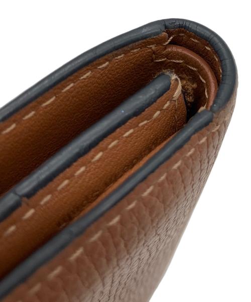 LOEWE（ロエベ）LOEWE (ロエベ) トライフォールドウォレット ペブルグレイン 2つ折り財布 ブラウンの古着・服飾アイテム