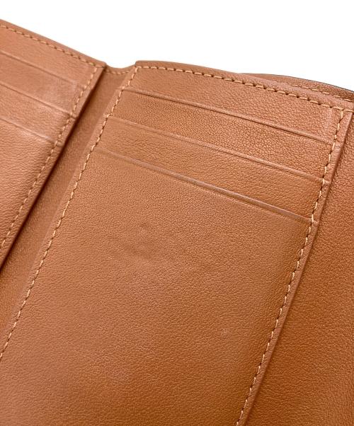 LOEWE（ロエベ）LOEWE (ロエベ) トライフォールドウォレット ペブルグレイン 2つ折り財布 ブラウンの古着・服飾アイテム