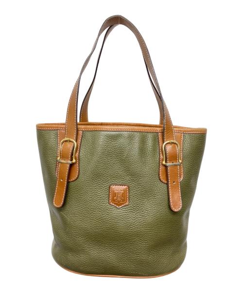 CELINE（セリーヌ）CELINE (セリーヌ) ハンドバッグ グリーン×ブラウンの古着・服飾アイテム