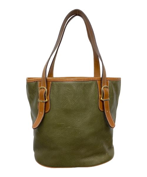 CELINE（セリーヌ）CELINE (セリーヌ) ハンドバッグ グリーン×ブラウンの古着・服飾アイテム