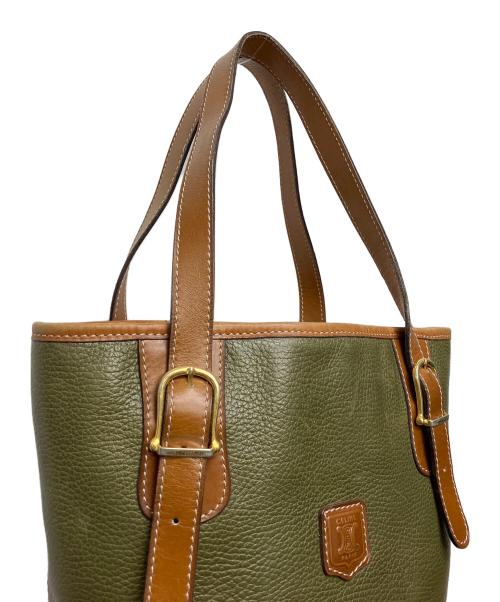 CELINE（セリーヌ）CELINE (セリーヌ) ハンドバッグ グリーン×ブラウンの古着・服飾アイテム