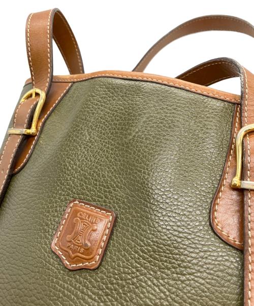 CELINE（セリーヌ）CELINE (セリーヌ) ハンドバッグ グリーン×ブラウンの古着・服飾アイテム
