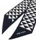 中古・古着 PRADA (プラダ) プリントシルクツイルスカーフ ブラック×ホワイト：15000円