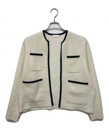 BALLSEY（ボールジィ）の古着「ウールナイロンブークレー フロントオープンカーディガン」｜アイボリー