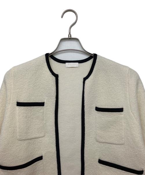 BALLSEY（ボールジィ）BALLSEY (ボールジィ) ウールナイロンブークレー フロントオープンカーディガン アイボリー サイズ:Sの古着・服飾アイテム