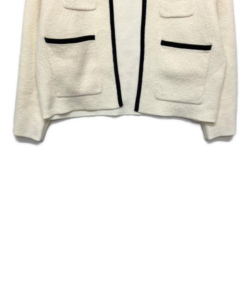 BALLSEY（ボールジィ）BALLSEY (ボールジィ) ウールナイロンブークレー フロントオープンカーディガン アイボリー サイズ:Sの古着・服飾アイテム