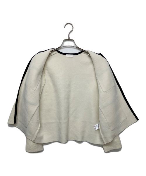 BALLSEY（ボールジィ）BALLSEY (ボールジィ) ウールナイロンブークレー フロントオープンカーディガン アイボリー サイズ:Sの古着・服飾アイテム