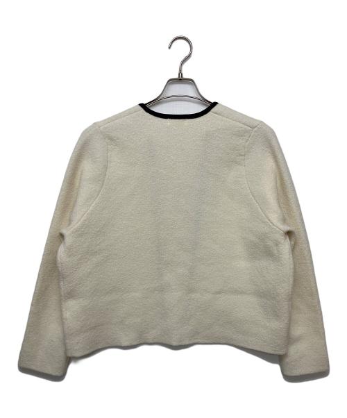 BALLSEY（ボールジィ）BALLSEY (ボールジィ) ウールナイロンブークレー フロントオープンカーディガン アイボリー サイズ:Sの古着・服飾アイテム