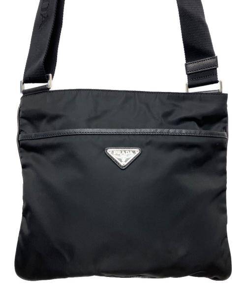 PRADA（プラダ）PRADA (プラダ) ナイロンショルダーバッグ ブラックの古着・服飾アイテム
