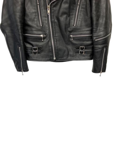 HORN WORKS（ホーンワークス）HORN WORKS (ホーンワークス) ダブルライダースジャケット ブラック サイズ:Lの古着・服飾アイテム