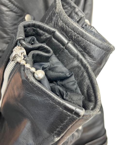 HORN WORKS（ホーンワークス）HORN WORKS (ホーンワークス) ダブルライダースジャケット ブラック サイズ:Lの古着・服飾アイテム