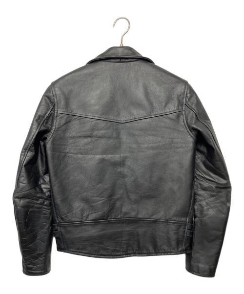 HORN WORKS（ホーンワークス）HORN WORKS (ホーンワークス) ダブルライダースジャケット ブラック サイズ:Lの古着・服飾アイテム