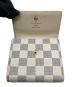 中古・古着 LOUIS VUITTON (ルイ ヴィトン) ダミエ・アズール　ポルトフォイユ・エリーズ　コンパクトウォレット ホワイト：15000円