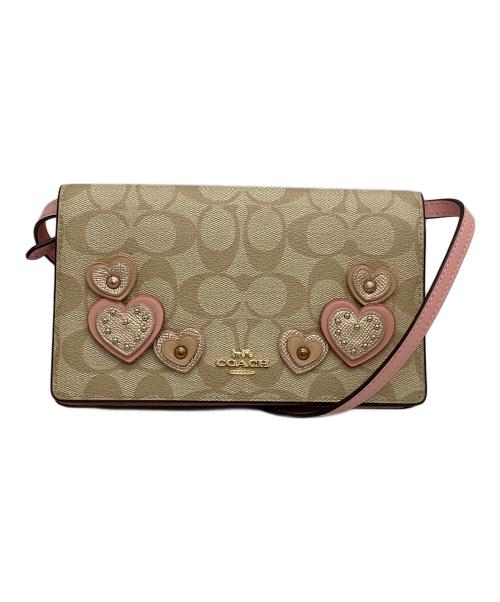 COACH（コーチ）COACH (コーチ) ショルダーバッグ アイボリー×ピンクの古着・服飾アイテム