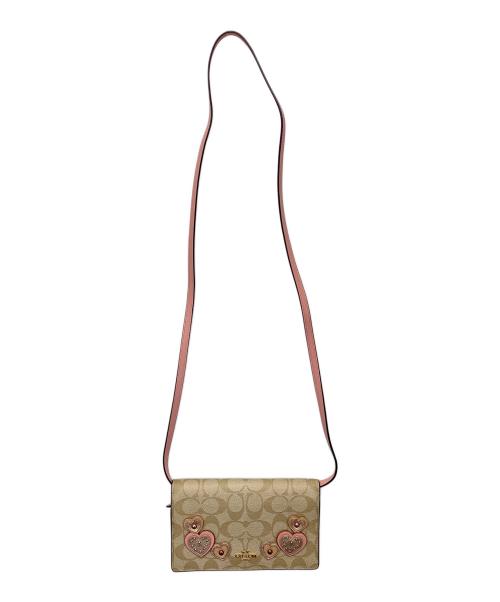 COACH（コーチ）COACH (コーチ) ショルダーバッグ アイボリー×ピンクの古着・服飾アイテム