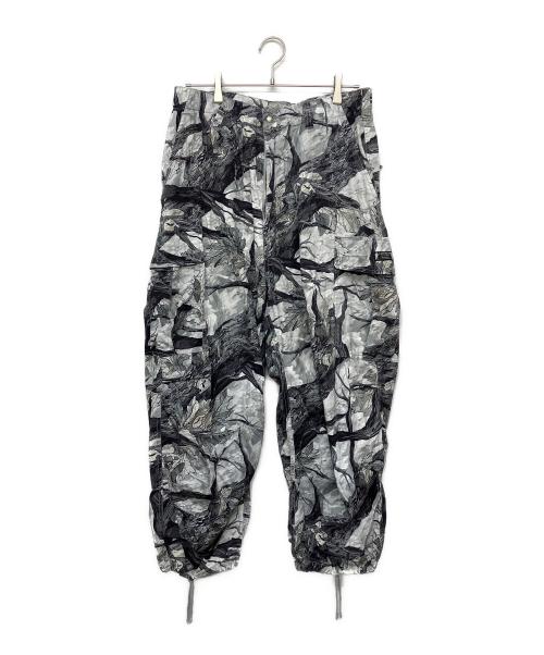 A BATHING APE（ア ベイシング エイプ）A BATHING APE (ア ベイシング エイプ) TREE EDGE CAMO CARGO PANTS 24AW ホワイト×ブラック サイズ:L　の古着・服飾アイテム