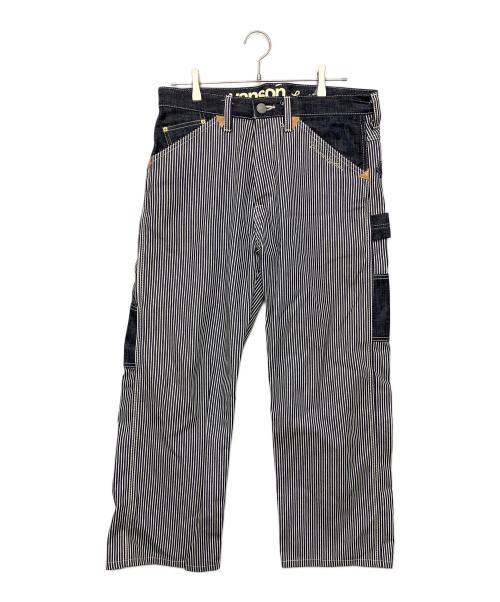 VANSON（バンソン）VANSON (バンソン) ヒッコリー　ペインターパンツ ネイビー サイズ:34の古着・服飾アイテム