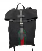 GUCCIグッチ）の古着「シェリーライン　テクノキャンバス　リュック」｜ブラック