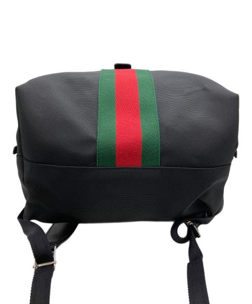 GUCCI（グッチ）GUCCI (グッチ) シェリーライン　テクノキャンバス　リュック ブラックの古着・服飾アイテム
