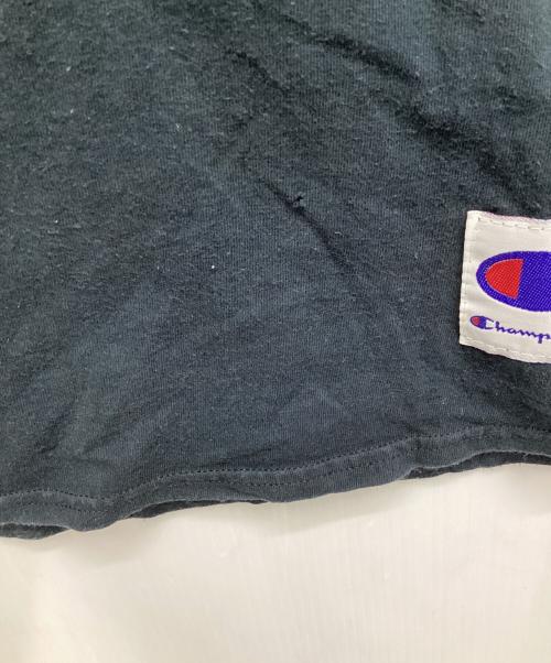 Champion（チャンピオン）Champion (チャンピオン) stussy (ステューシー) 長袖カットソー ブラック×ホワイト サイズ:Sの古着・服飾アイテム