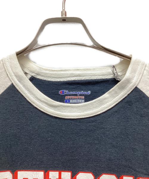 Champion（チャンピオン）Champion (チャンピオン) stussy (ステューシー) 長袖カットソー ブラック×ホワイト サイズ:Sの古着・服飾アイテム