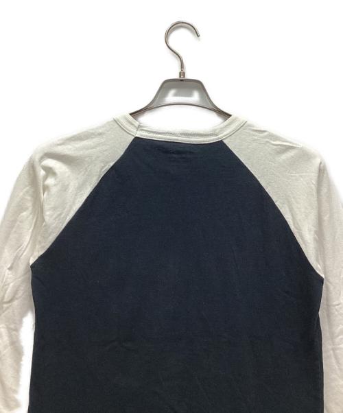 Champion（チャンピオン）Champion (チャンピオン) stussy (ステューシー) 長袖カットソー ブラック×ホワイト サイズ:Sの古着・服飾アイテム