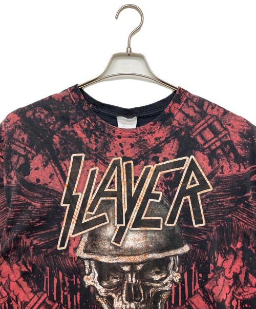 Hanes（ヘインズ）Hanes (ヘインズ) SLAYER スレイヤー　半袖カットソー レッド×ブラック サイズ:不明の古着・服飾アイテム