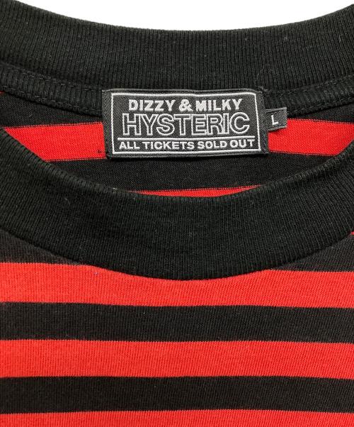 Hysteric Glamour（ヒステリックグラマー）Hysteric Glamour (ヒステリックグラマー) ボーダーカットソー レッド×ブラック サイズ:Lの古着・服飾アイテム