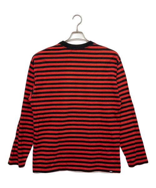 Hysteric Glamour（ヒステリックグラマー）Hysteric Glamour (ヒステリックグラマー) ボーダーカットソー レッド×ブラック サイズ:Lの古着・服飾アイテム