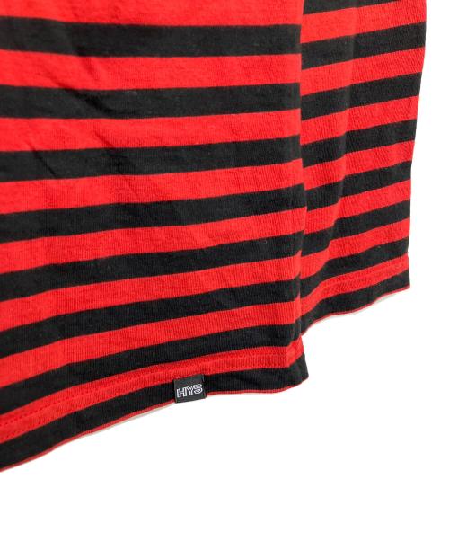 Hysteric Glamour（ヒステリックグラマー）Hysteric Glamour (ヒステリックグラマー) ボーダーカットソー レッド×ブラック サイズ:Lの古着・服飾アイテム