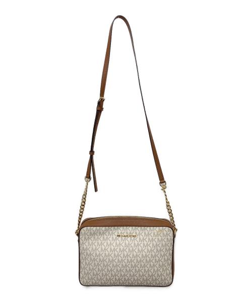 MICHAEL KORS（マイケル・コース）MICHAEL KORS (マイケル・コース) ショルダーバッグ ホワイト×ブラウンの古着・服飾アイテム