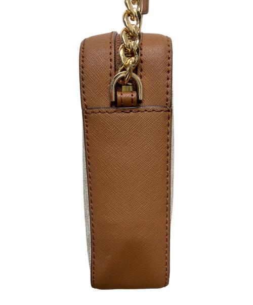 MICHAEL KORS（マイケル・コース）MICHAEL KORS (マイケル・コース) ショルダーバッグ ホワイト×ブラウンの古着・服飾アイテム