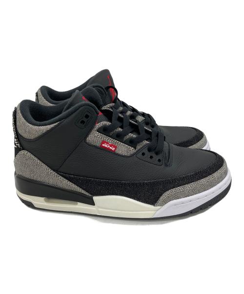 NIKE（ナイキ）NIKE (ナイキ) LEVI'S (リーバイス) AIR JORDAN 3 DENIM/GYM RED スニーカー ブラック サイズ:26cmの古着・服飾アイテム