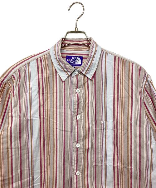 THE NORTHFACE PURPLELABEL（ザ・ノースフェイス パープルレーベル）THE NORTHFACE PURPLELABEL (ザ・ノースフェイス パープルレーベル) nt3409n　長袖シャツ アイボリー×レッド サイズ:WMの古着・服飾アイテム