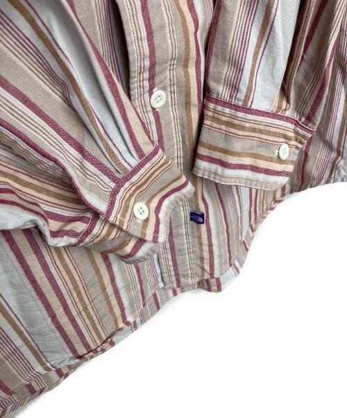 THE NORTHFACE PURPLELABEL（ザ・ノースフェイス パープルレーベル）THE NORTHFACE PURPLELABEL (ザ・ノースフェイス パープルレーベル) nt3409n　長袖シャツ アイボリー×レッド サイズ:WMの古着・服飾アイテム