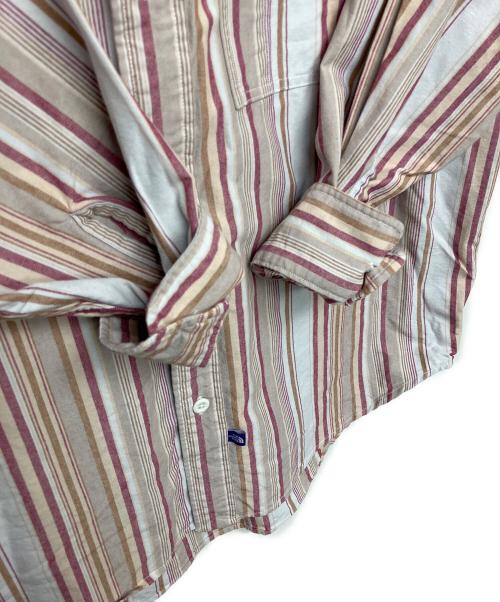 THE NORTHFACE PURPLELABEL（ザ・ノースフェイス パープルレーベル）THE NORTHFACE PURPLELABEL (ザ・ノースフェイス パープルレーベル) nt3409n　長袖シャツ アイボリー×レッド サイズ:WMの古着・服飾アイテム