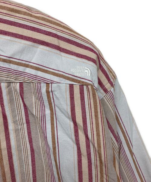 THE NORTHFACE PURPLELABEL（ザ・ノースフェイス パープルレーベル）THE NORTHFACE PURPLELABEL (ザ・ノースフェイス パープルレーベル) nt3409n　長袖シャツ アイボリー×レッド サイズ:WMの古着・服飾アイテム