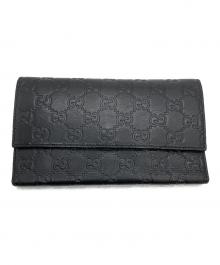 GUCCI（グッチ）の古着「グッチシマ　3つ折り財布」｜ブラック